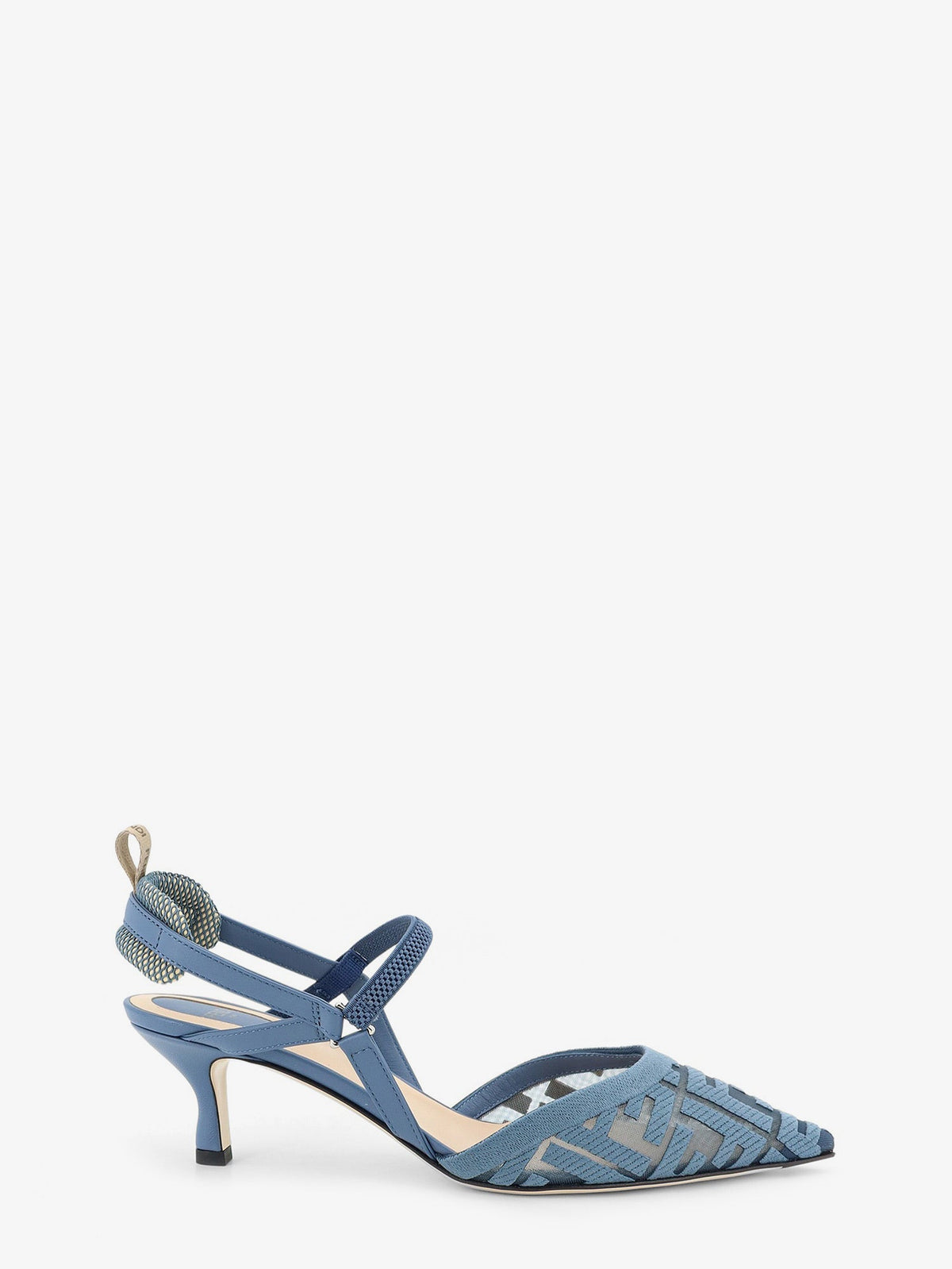 Fendi Colibri mesh pump with FF embroidery - Deep Mirto Deepmirto