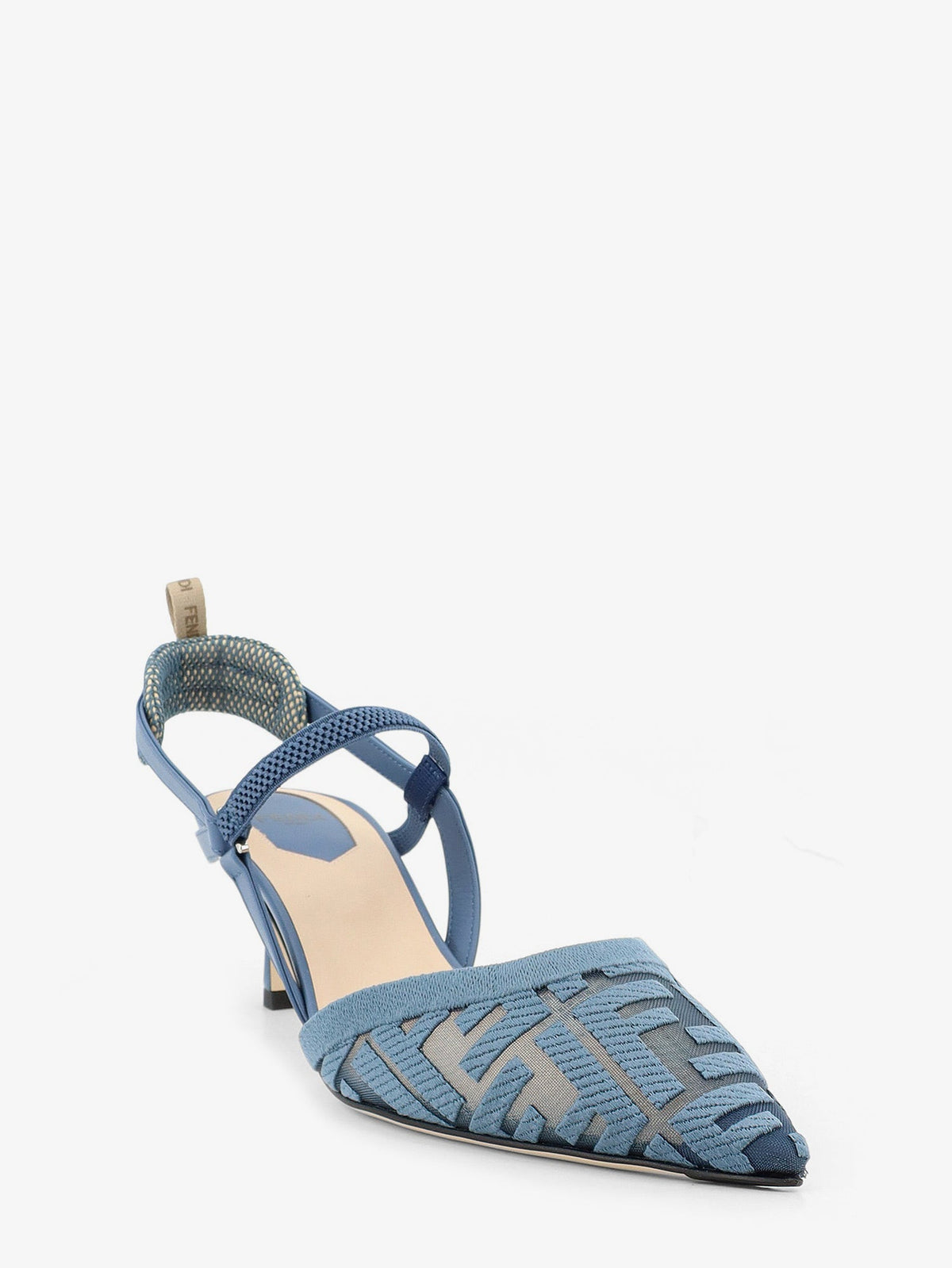 Fendi Colibri mesh pump with FF embroidery - Deep Mirto Deepmirto