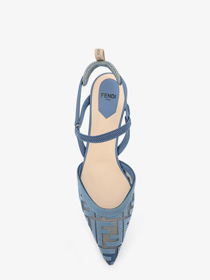 Fendi Colibri mesh pump with FF embroidery - Deep Mirto Deepmirto