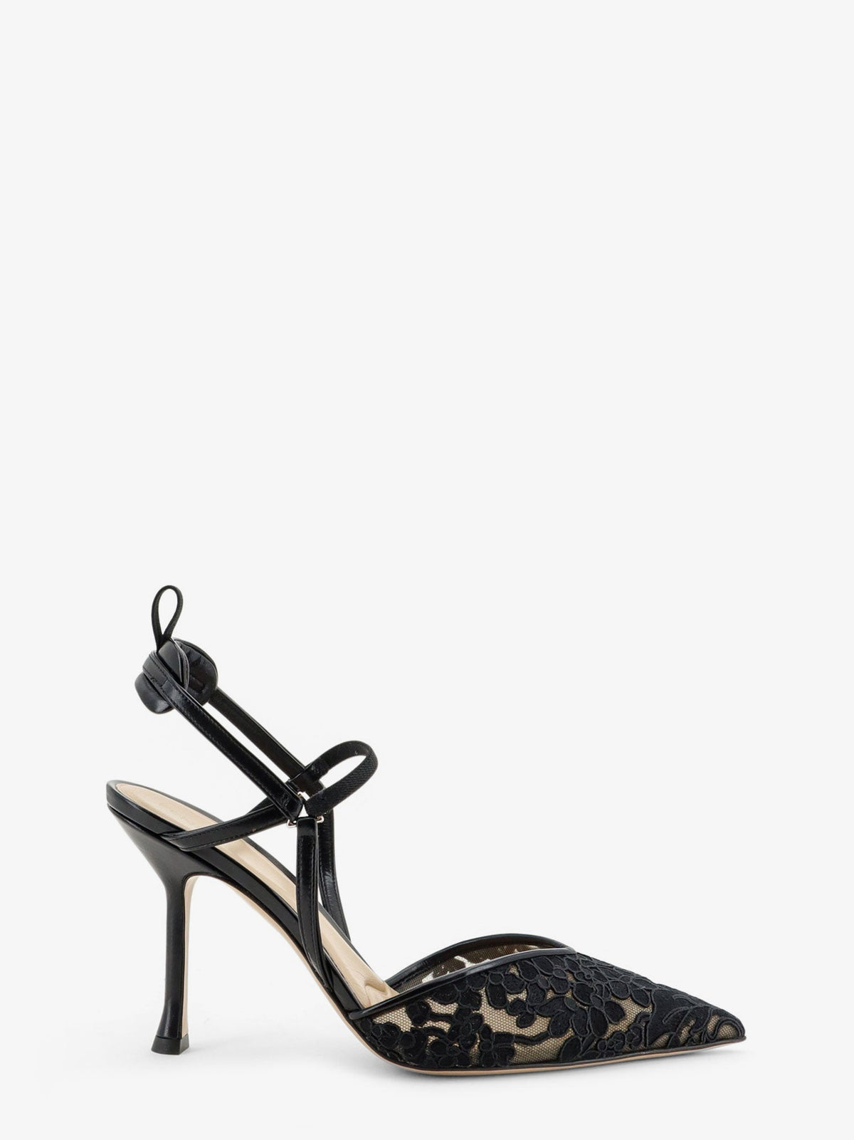 Fendi Very Colibrì high-heel pumps in back tulle - Nudonero