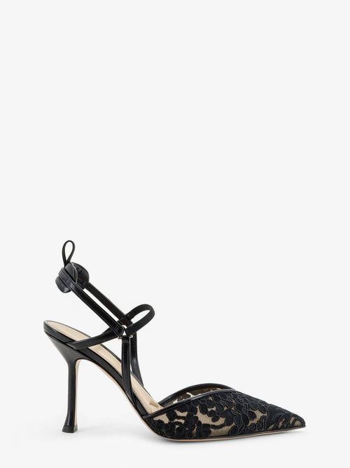Fendi Very Colibrì high-heel pumps in back tulle - Nudonero