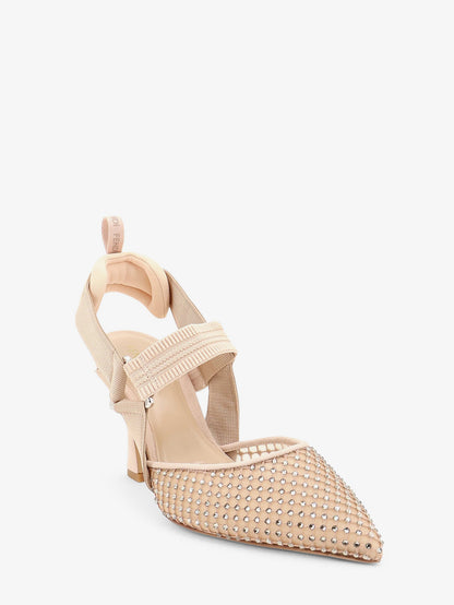 Fendi Colibrì pumps in mesh and suede - Nudeblack
