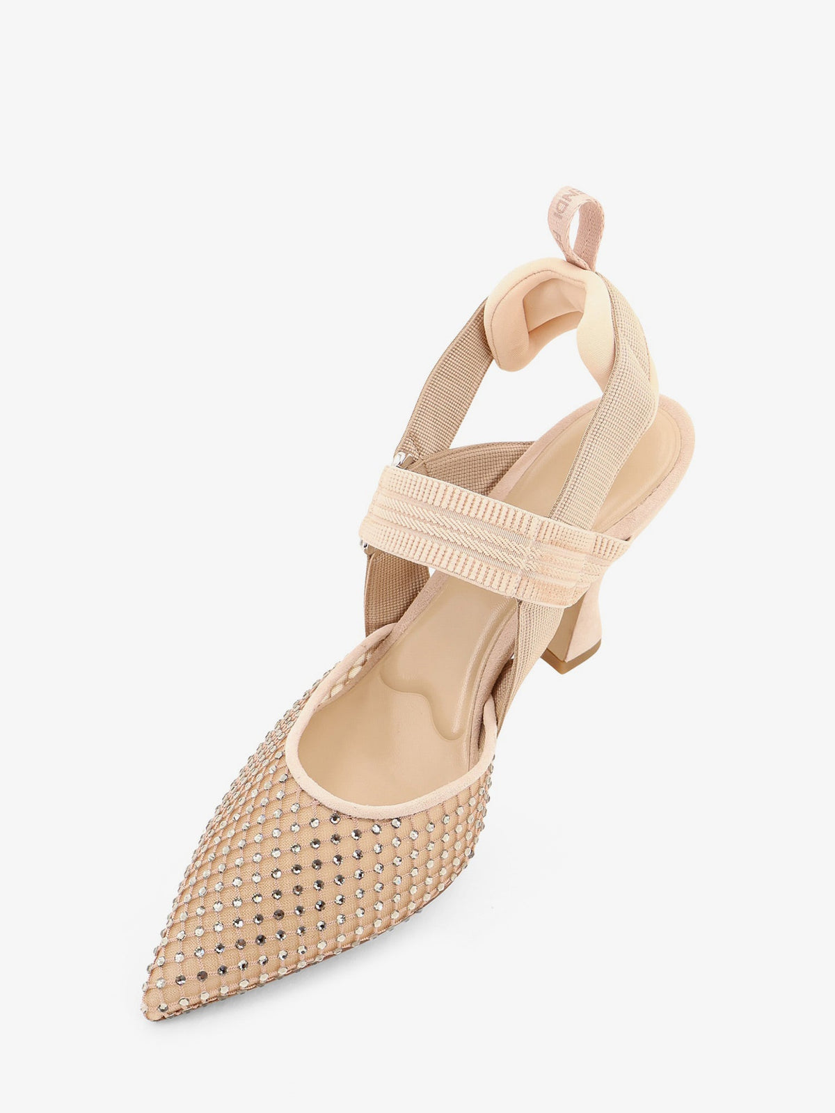 Fendi Colibrì pumps in mesh and suede - Nudeblack