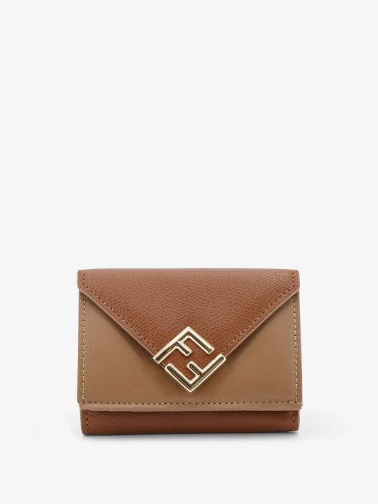 Fendi Ff Diamonds Micro Trifold Leather Wallet