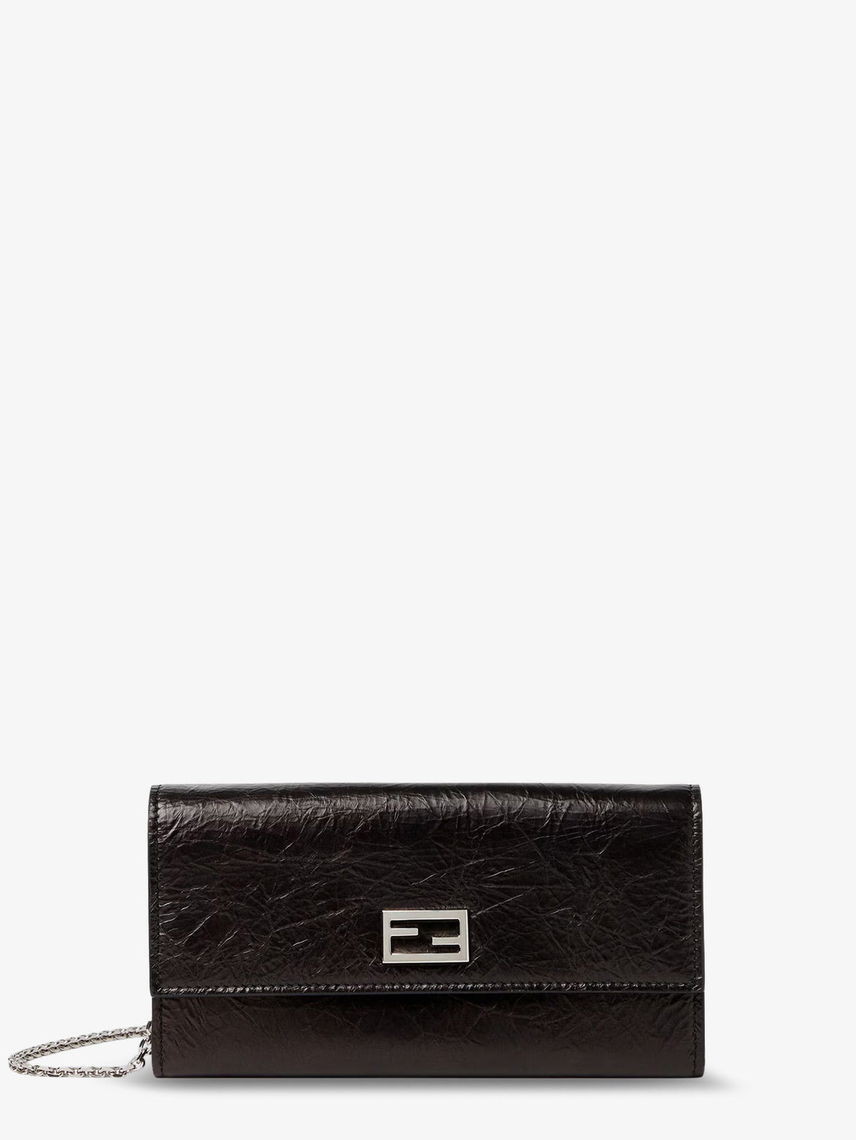 Fendi Continental crackled leather wallet - Nero
