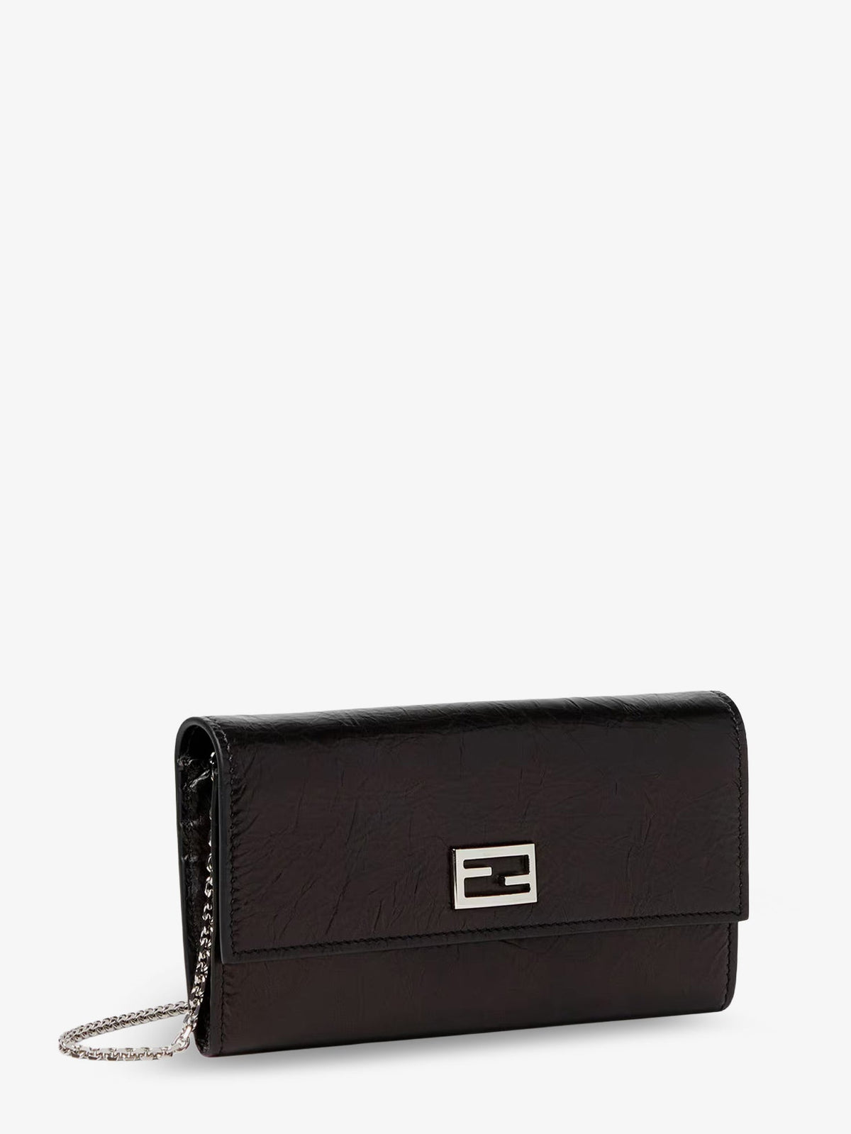 Fendi Continental crackled leather wallet - Nero