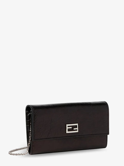 FENDI - Continental crackled leather wallet