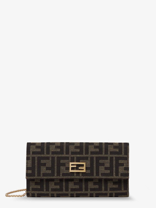 Fendi FF Zucca Fabric Continental Wallet with Chain Tube - Tabaccomoro