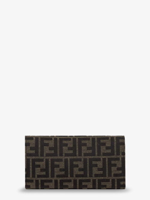 Fendi FF Zucca Fabric Continental Wallet with Chain Tube - Tabaccomoro