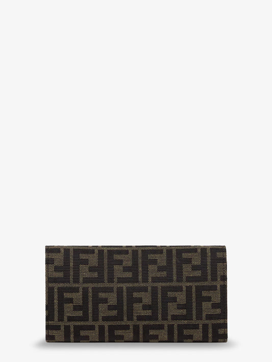 Fendi FF Zucca Fabric Continental Wallet with Chain Tube - Tabaccomoro