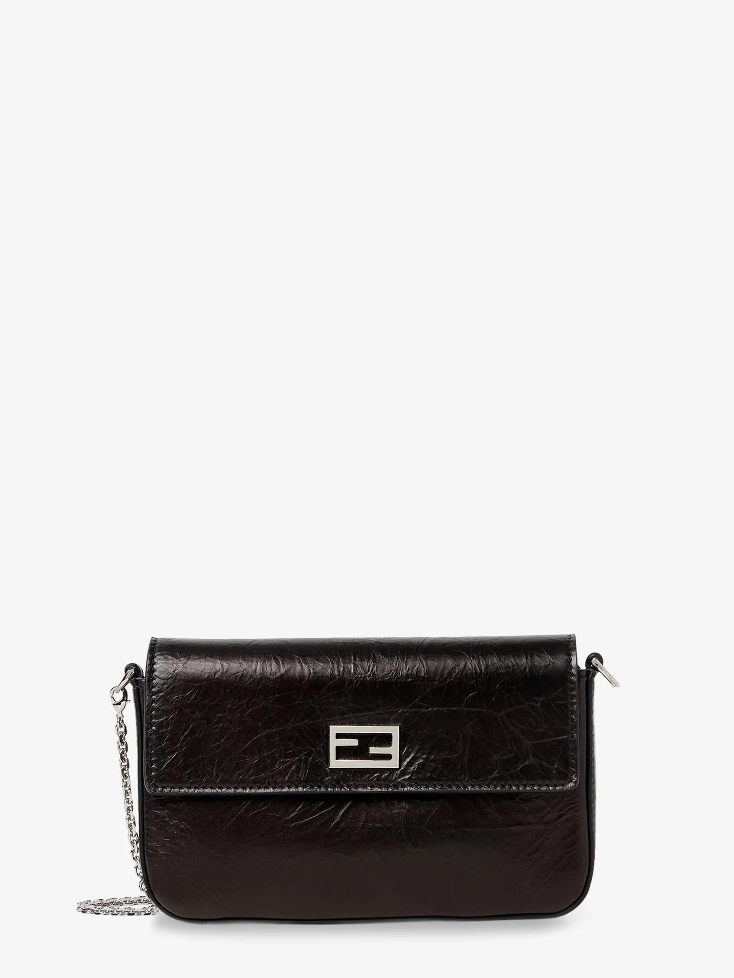 FENDI - Crackled Leather Wallet on Chain Tube crossbody bag