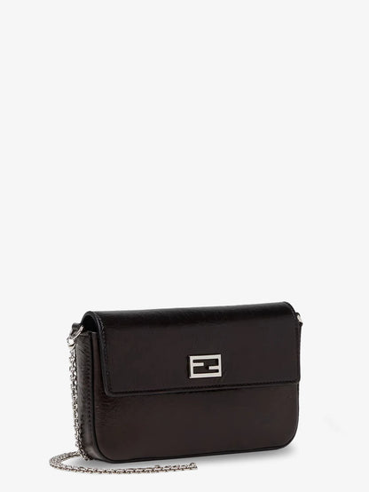 FENDI - Crackled Leather Wallet on Chain Tube crossbody bag