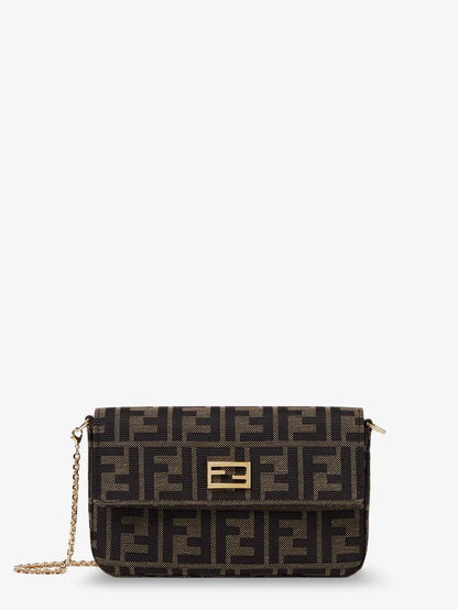 FENDI - Crackled Leather Wallet on Chain Tube crossbody bag