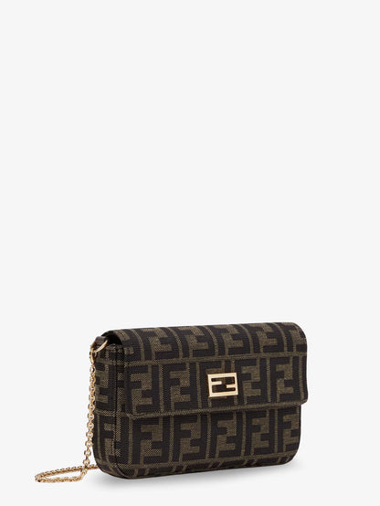 FENDI - Crackled Leather Wallet on Chain Tube crossbody bag