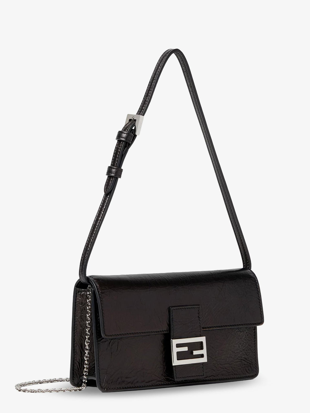 Fendi Wallet on Chain Tube leather crossbody bag - Nero