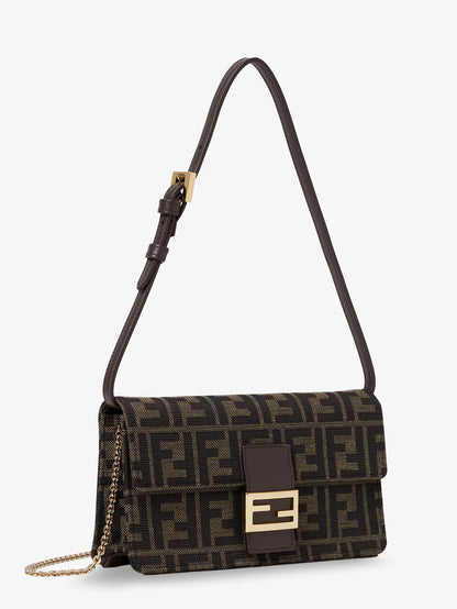 FENDI - Wallet on Chain Tube FF Zucca fabric crossbody bag