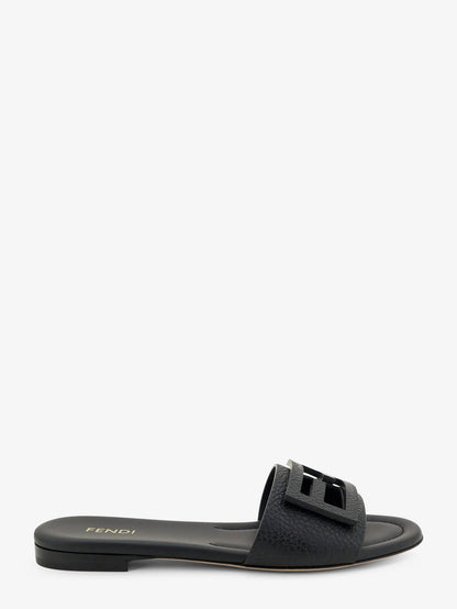 Fendi Leather Tube Sandals - Nero