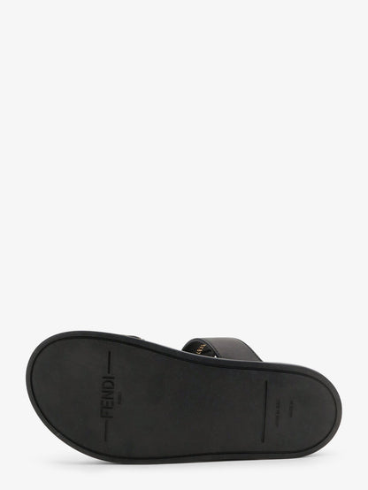Fendi Feel FF fabric sandals - Tabacco Nero+Nero