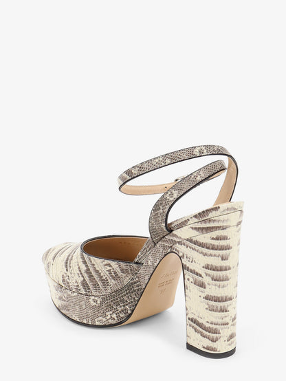 Fendi Fendi After 9 leather sandals with tejus print - Pergamenachiaro