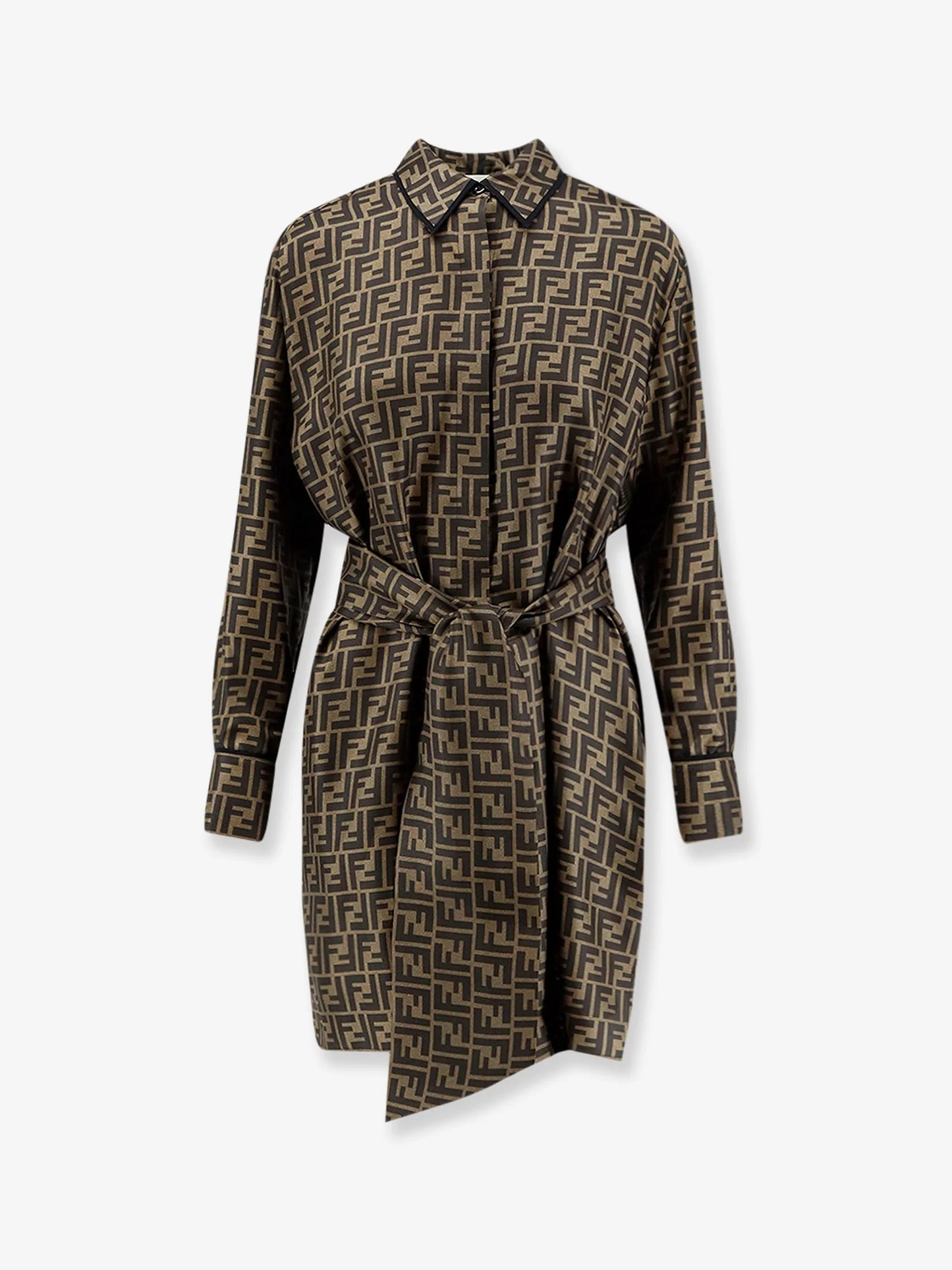 FENDI - Silk dress with all-over FF motif