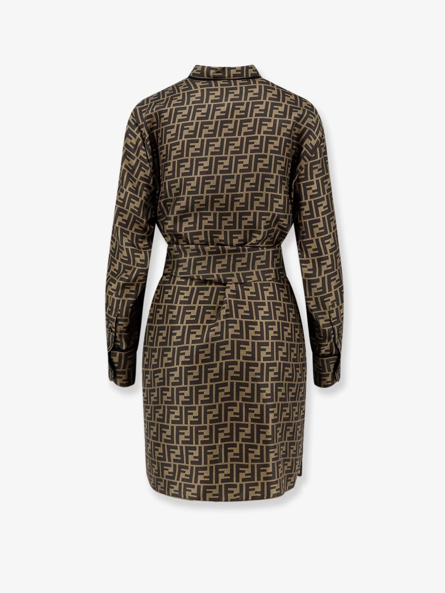 FENDI - Silk dress with all-over FF motif