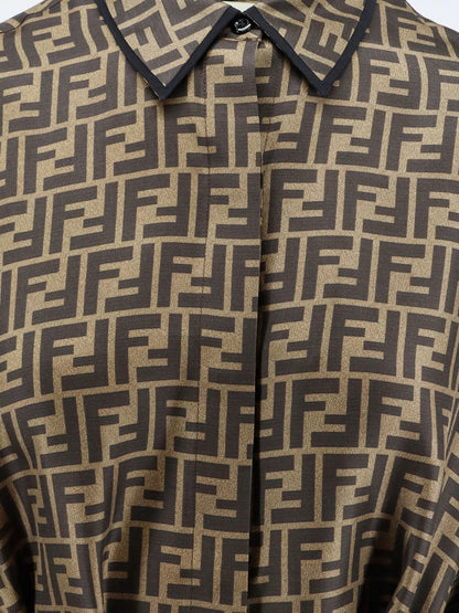 FENDI - Silk dress with all-over FF motif
