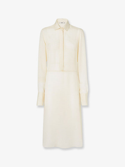 Fendi Silk jacquard Chemisier dress - Avorio