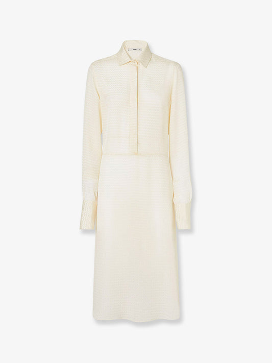 Fendi Silk jacquard Chemisier dress - Avorio