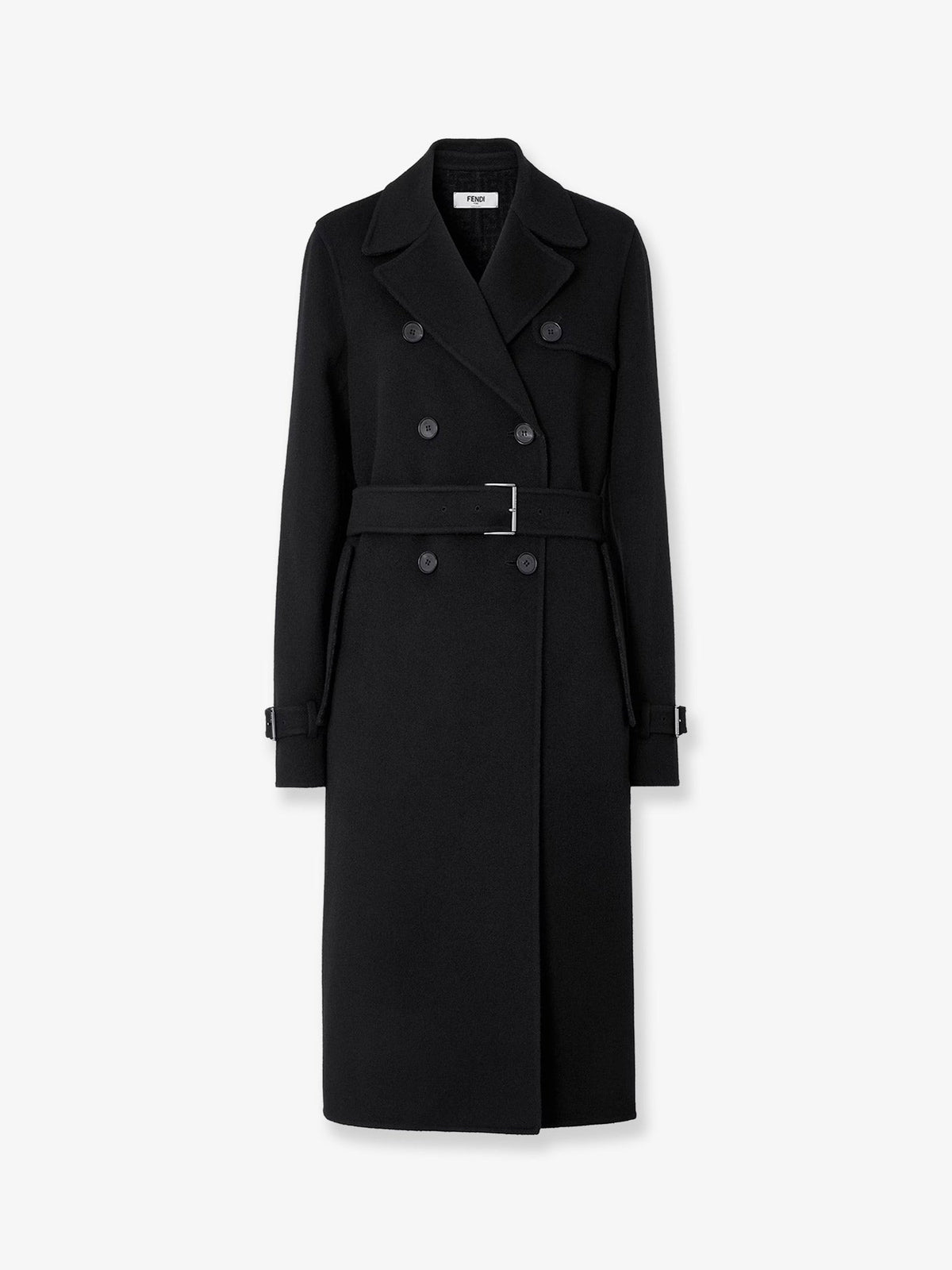 Fendi FF Zucca virgin wool midi coat - Nero