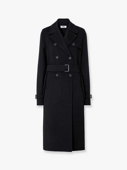 Fendi FF Zucca virgin wool midi coat - Nero