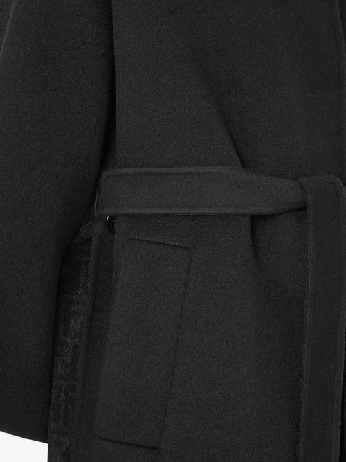 Fendi FF Zucca Wool Midi Coat black - Nero