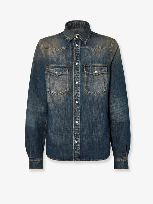 Fendi Cotton blend denim jacket with washed-out effect - Blustonewash