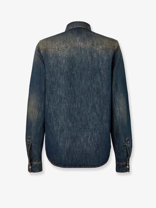 Fendi Cotton blend denim jacket with washed-out effect - Blustonewash