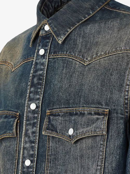 Fendi Cotton blend denim jacket with washed-out effect - Blustonewash