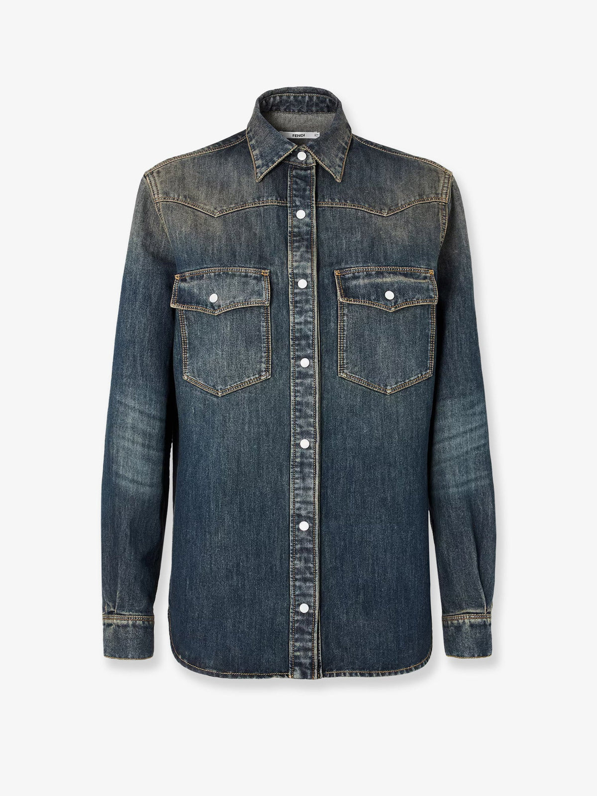Fendi Washed-out denim shirt - Mediumwashblue