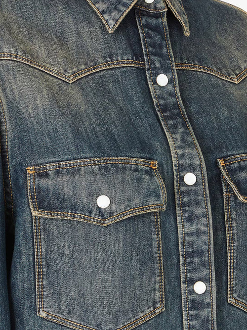 Fendi Washed-out denim shirt - Mediumwashblue