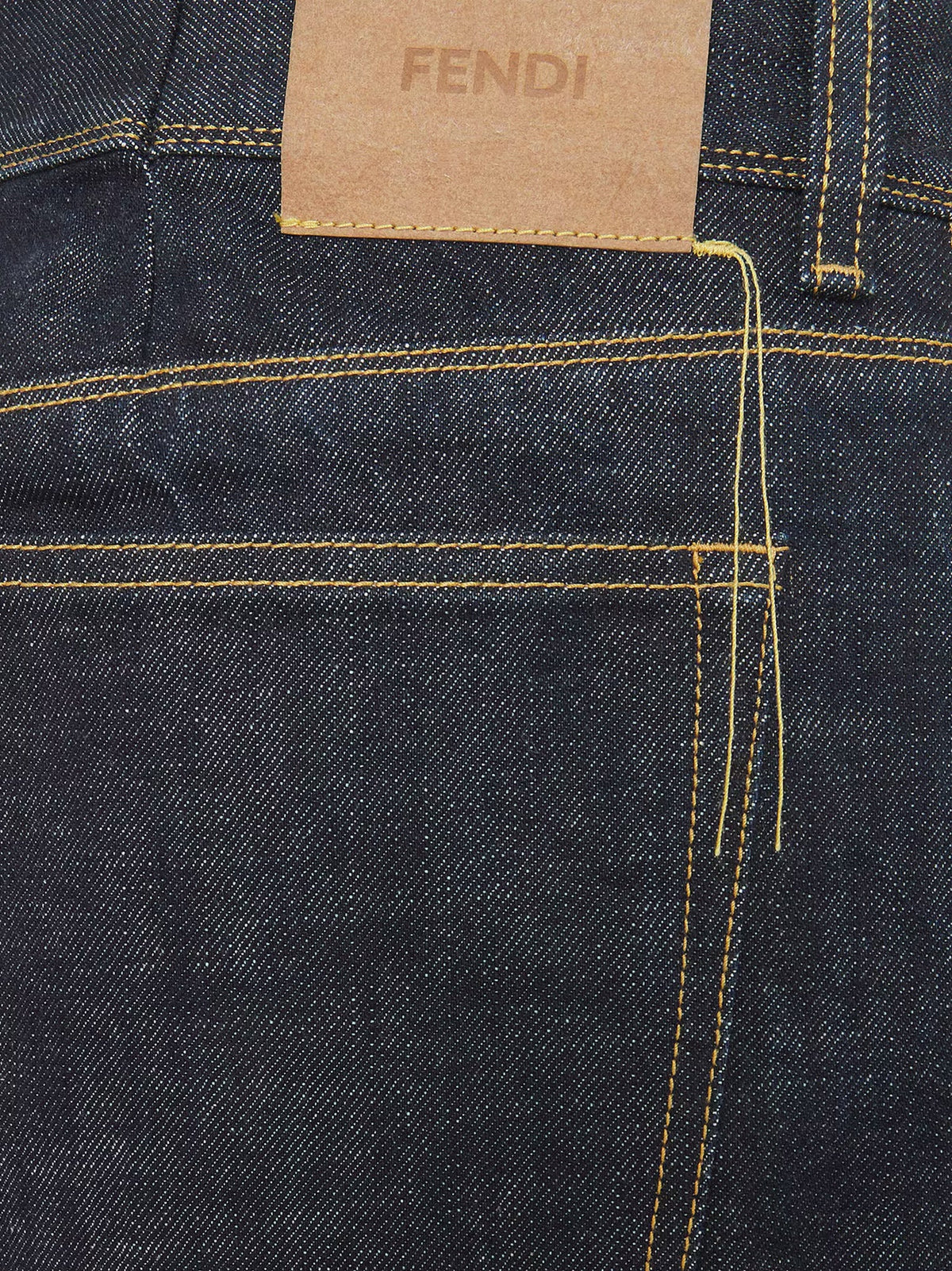 Fendi Navy blue five-pocket full-length jeans