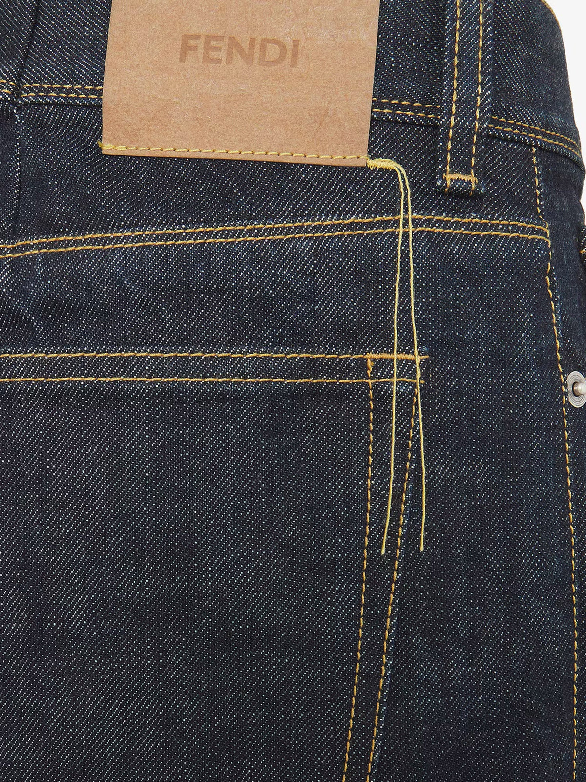 Fendi Selvedge Slim five pockets jeans - Navy