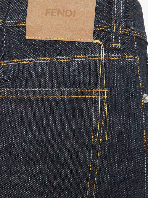Fendi Selvedge Slim five pockets jeans - Navy
