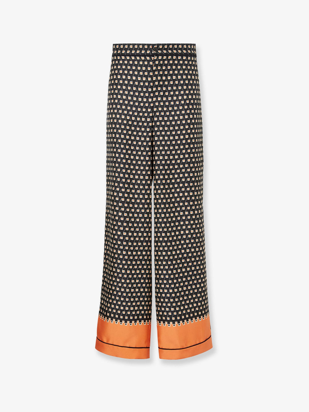 Fendi Printed black silk pajamas trousers - Curcumanero