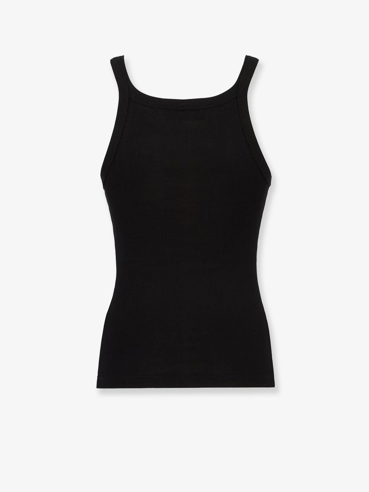 Fendi Ribbed cotton tank top - Black