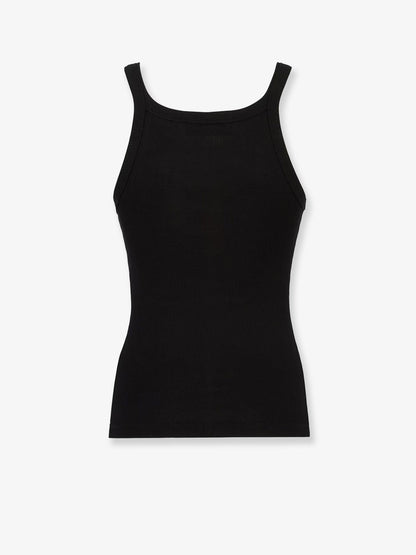 Fendi Ribbed cotton tank top - Black
