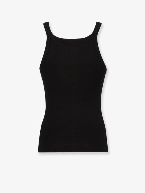 Fendi Ribbed cotton tank top - Black
