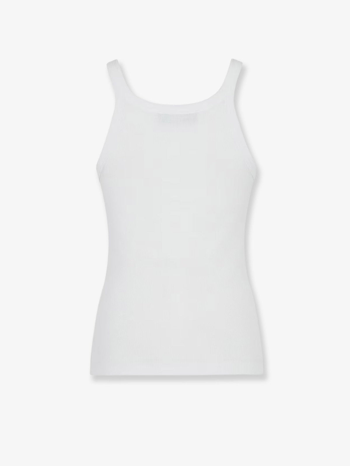 Fendi Ribbed cotton tank top - White