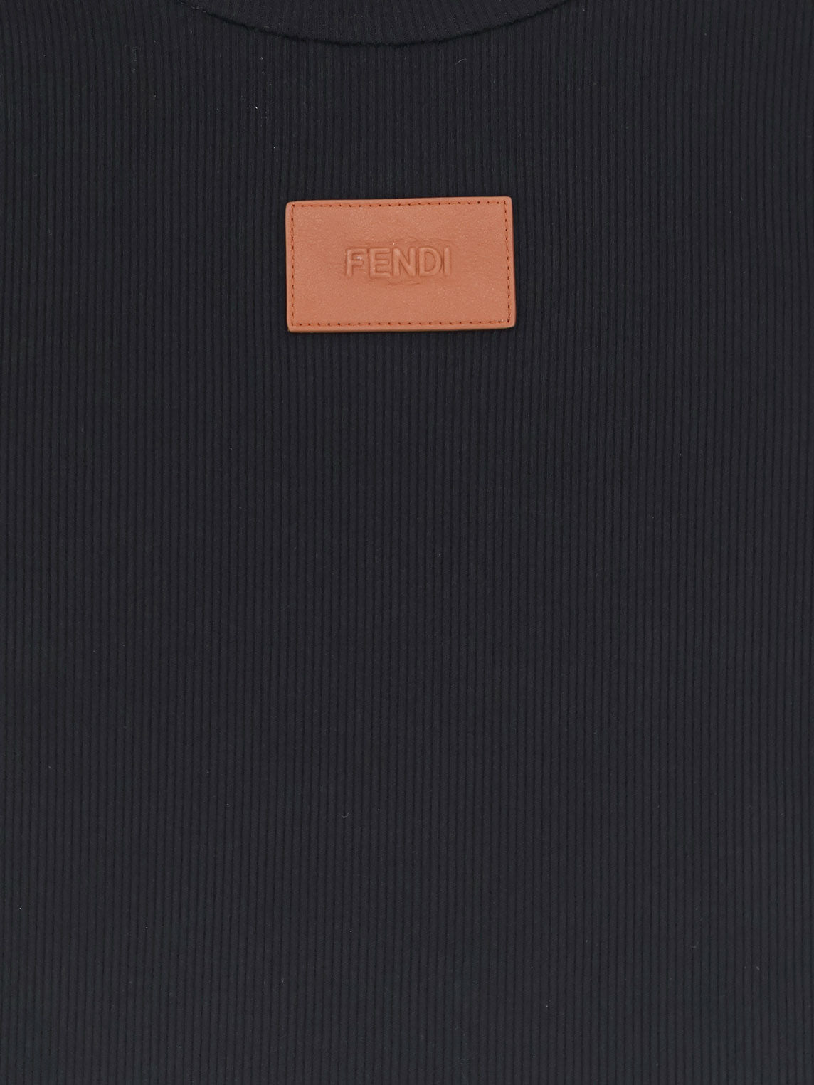 Fendi Cropped stretch cotton t-shirt - Black