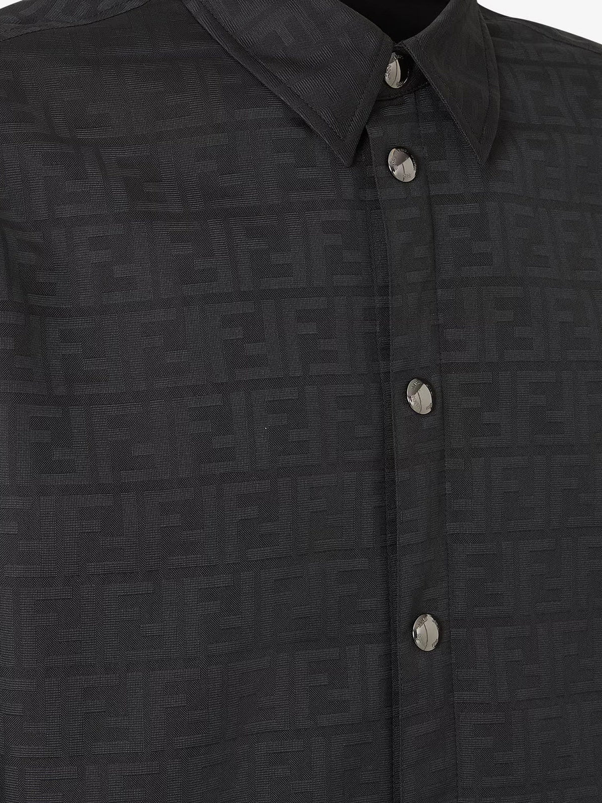 Fendi Black FF Zucca jacquard nylon blouson - Nero