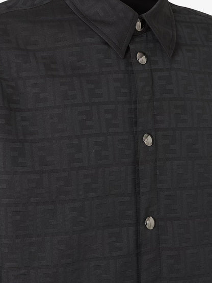 Fendi Black FF Zucca jacquard nylon blouson - Nero