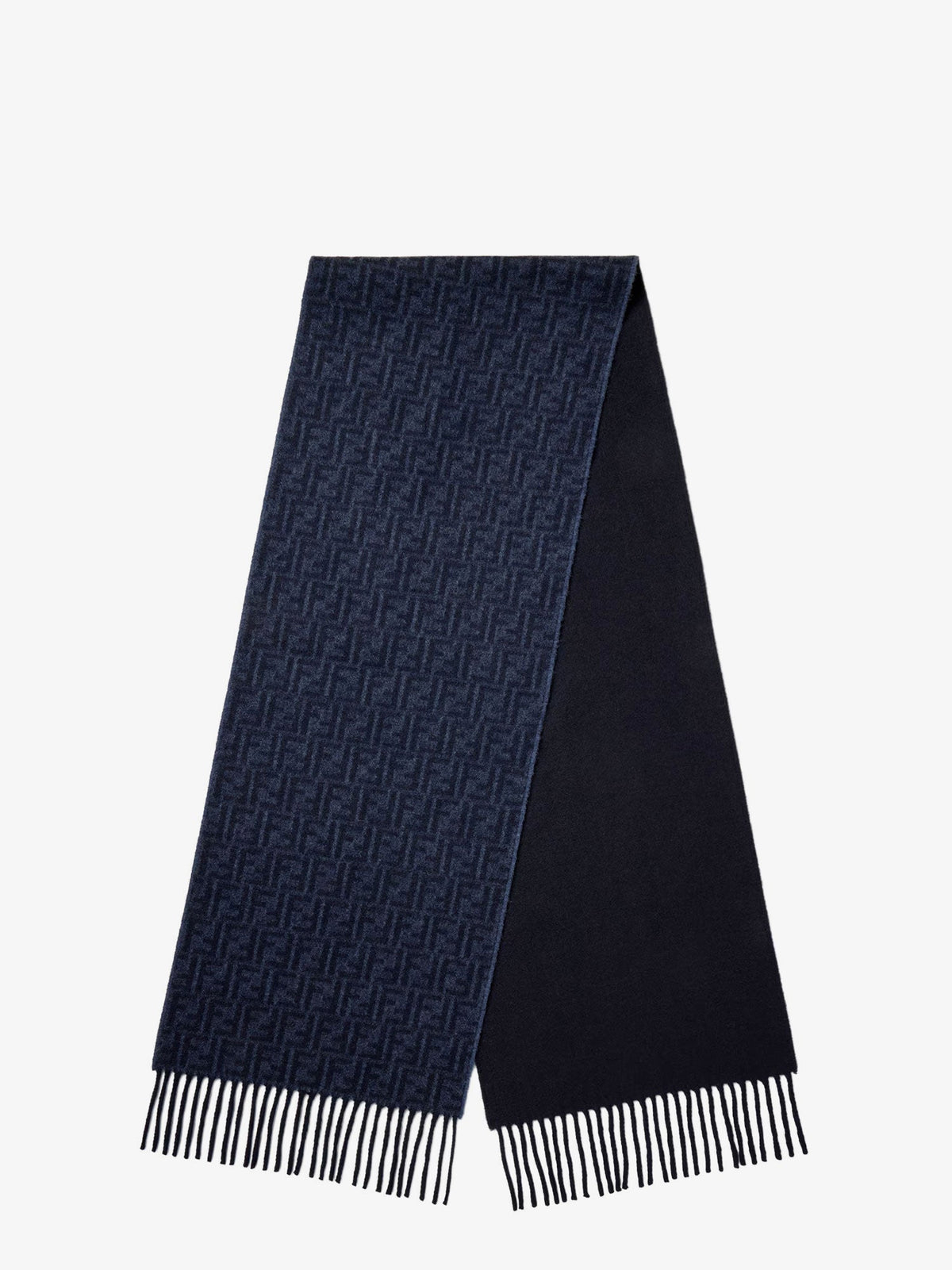 Fendi FF Zucca wool and cashmere scarf - Navy