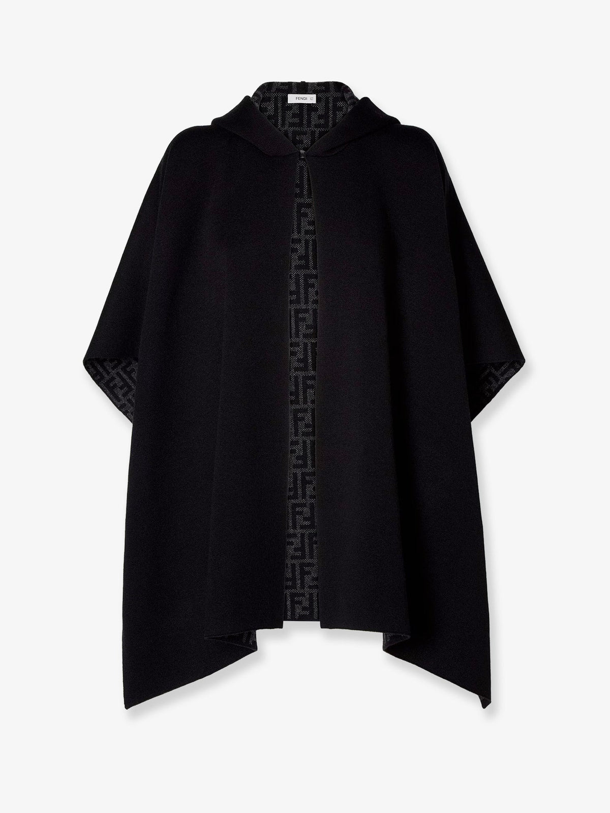 Fendi FF Zucca black and grey cashmere poncho - Nerogrigio