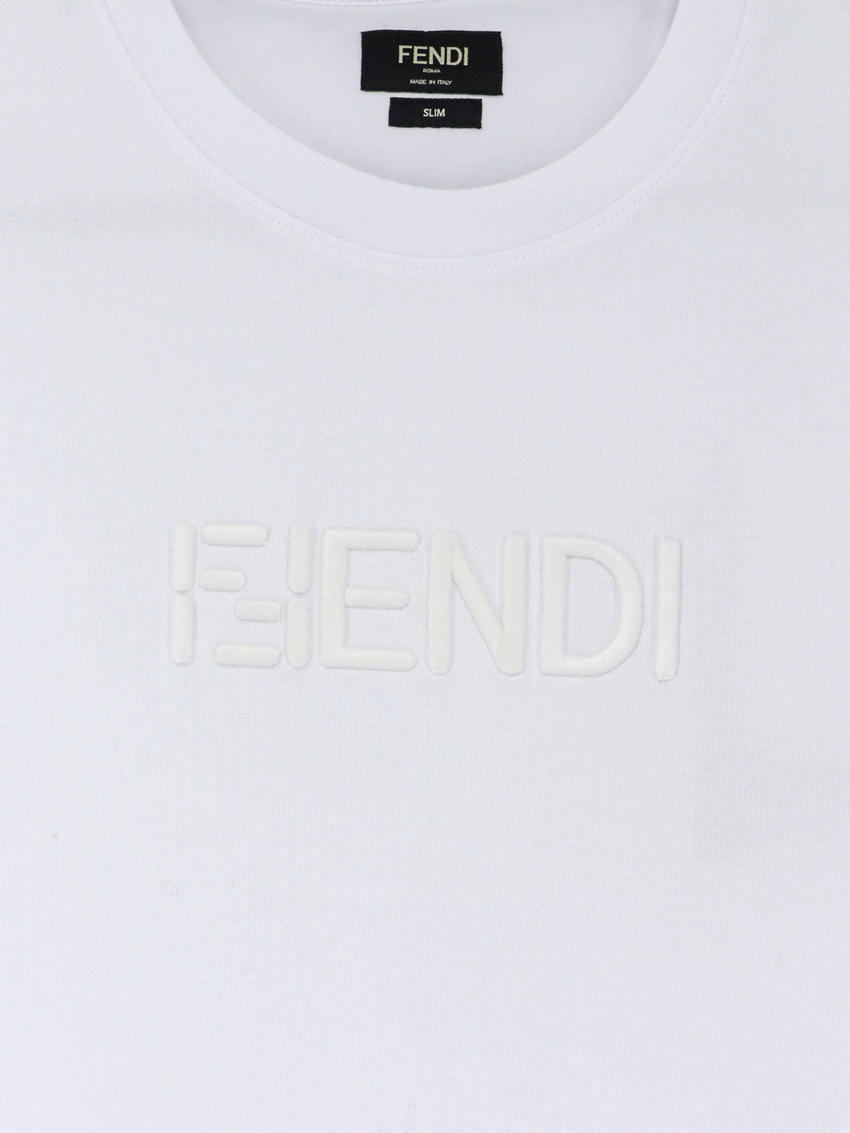 Fendi Slim Fit cotton t-shirt - Bianco